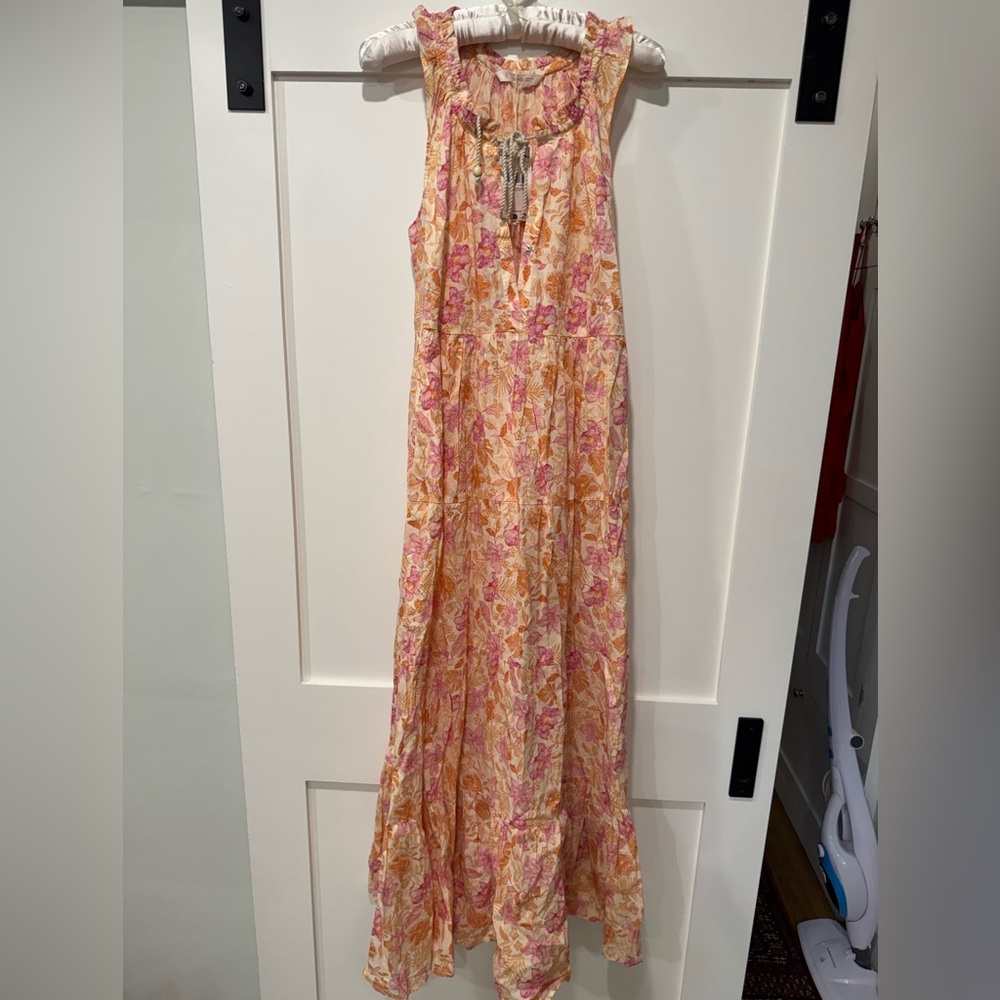 Mango Pink and Orange Floral Maxi Dress